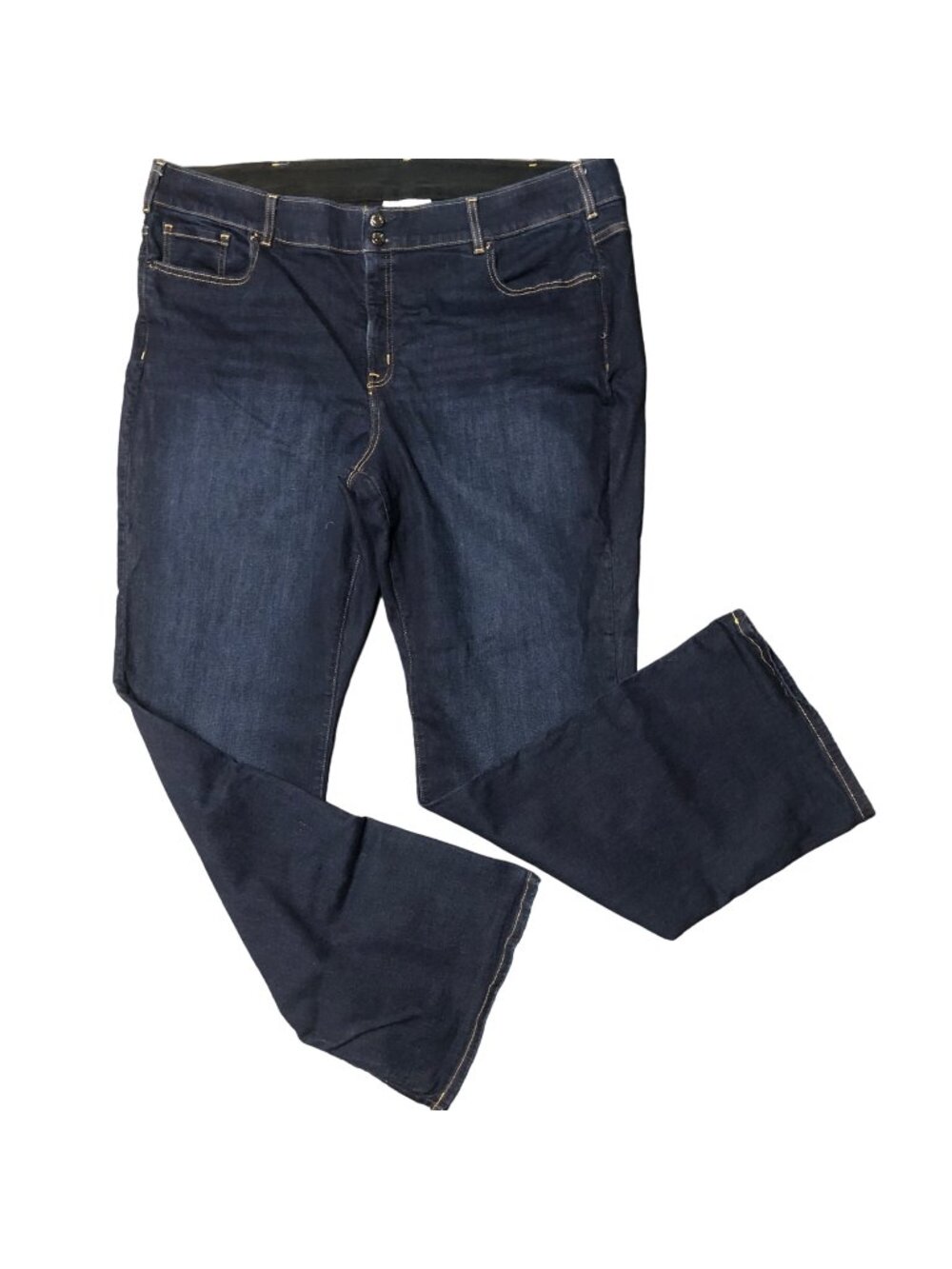 Lane Bryant Jeans Womens Size 26L Blue Dark Wash Stretch Denim Elastic Waist
